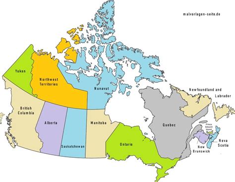 Kanada Territorien Und Provinzen Mit Hauptst Dten Und Landkarten
