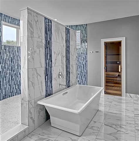 An elegant, spa like bathroom designed with multiple looks. The shower