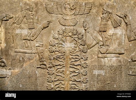 Assyrian Relief Sculpture Panel Of King Ashurnasirpal II Dressed In
