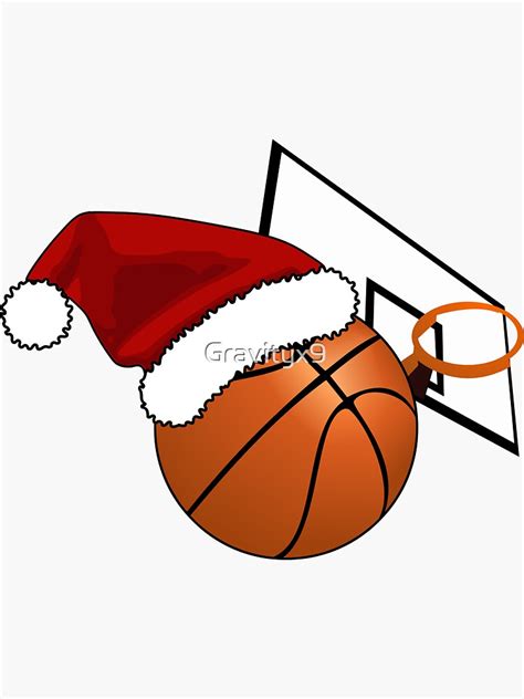 Christmas Basketball Sticker For Sale By Gravityx9 Redbubble