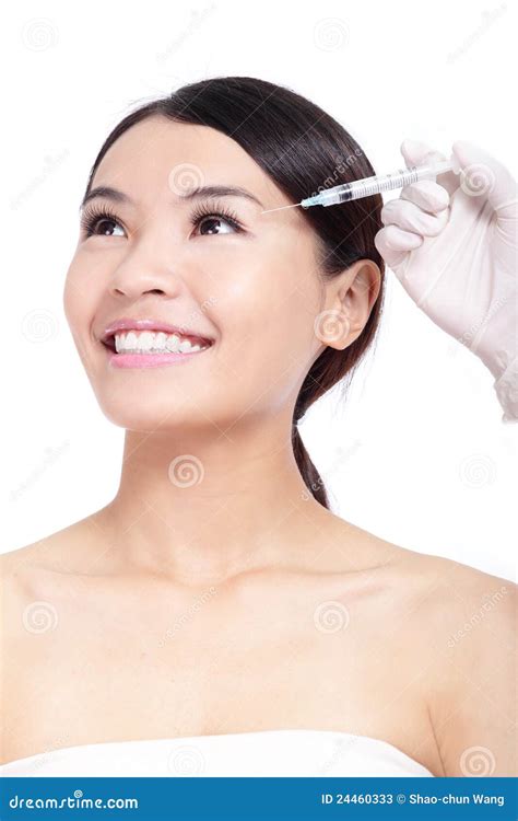 Cosmetic Botox Injection In Woman Face Stock Image Image Of Glamour