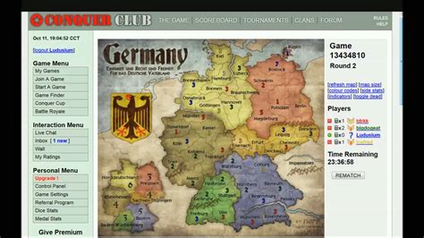 Conquer Club Risk Germany Gameplay Part 1 Risk Game Reviews