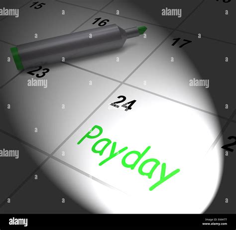 Payday Calendar Displaying Salary Or Wages For Employment Stock Photo