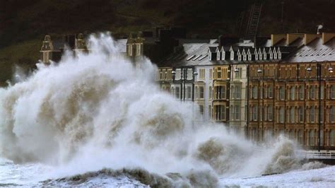 Uk Storms Giant Waves Hit Amid Fresh Flooding Fears Bbc News