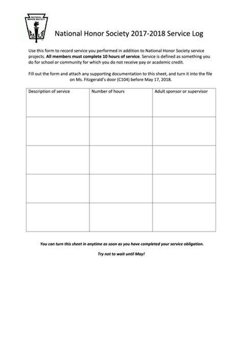 service hours form templates