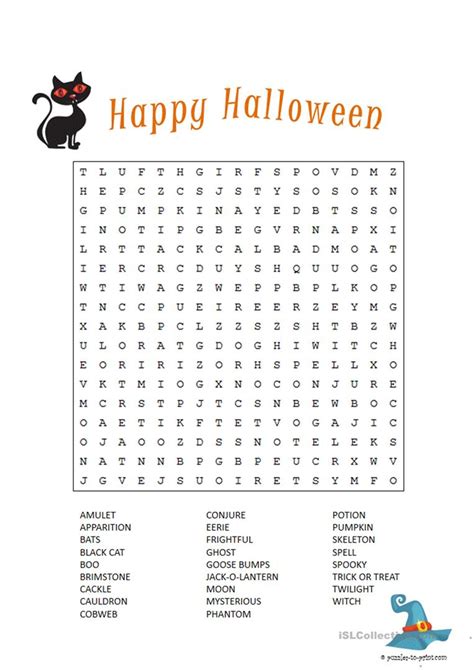 Halloween Worksheets Word Searches