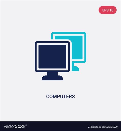 Two Color Computers Icon From Computer Concept Vector Image