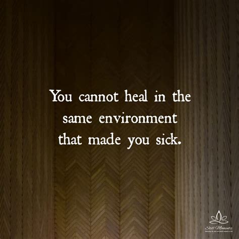 you cannot heal in the same environment that made you sick still moments