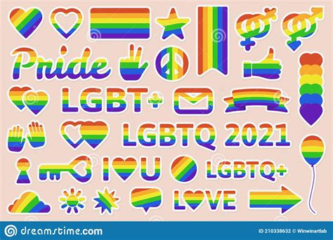 Lgbtq Pride Elementen Eerwaarde Lgbt Gemeenschap Regenboog Vlaggen