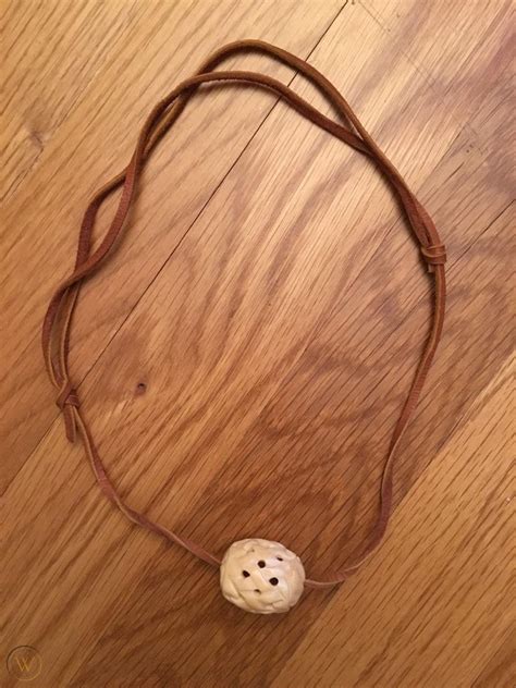 Naked And Afraid Tv Show Bone Bead Pendant Necklace And Burlap