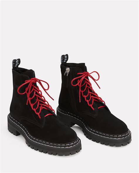 Red Lace Up Combat Boots