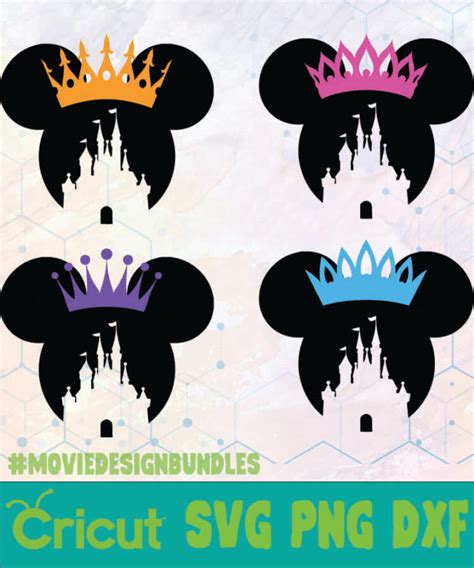 MINNIE CROWN CASTLE DISNEY LOGO SVG, PNG, DXF - Movie Design Bundles