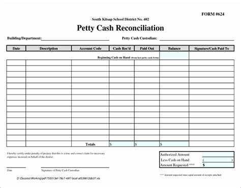 Reconciliation Spreadsheet Template