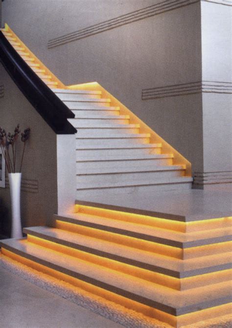 This Is A Good Example Of What An LED Strip Under The Lip Of Each Step Would Look Like Stairway