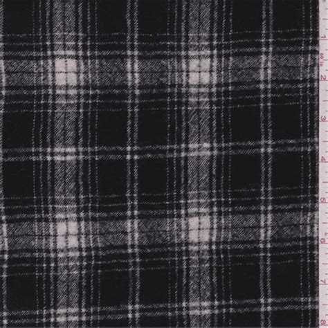 Blackwhite Wool Plaid Flannel Fabric By The Yard