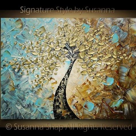 Blue And Gold Tree By Eleven Abstract Tree Painting Abstract Tree