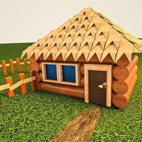 3d Asset Realtime Low Poly House Wood Cgtrader