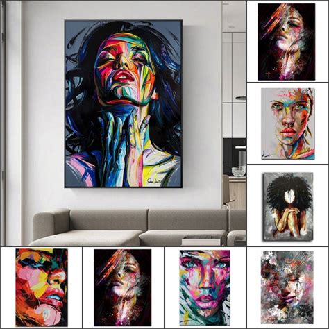 Abstract Woman Face Graffiti Street Art Canvas Posters And Prints Pop