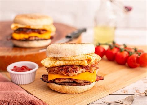 Bacon Sausage Egg Breakfast Muffin Simon Howie Recipes
