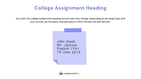 How To Make College Assignment Heading General Rules