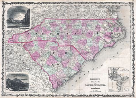 North Carolina And South Carolina Map With Cities United States Map