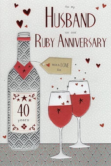 For My Husband On Our Ruby 40th Wedding Anniversary Card