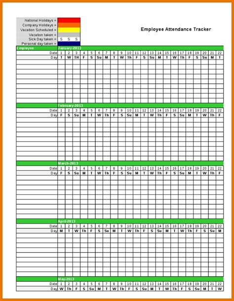 Employee Attendance Sheet Template Excel Templates