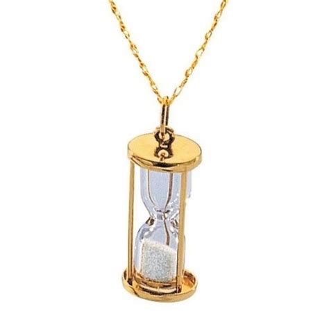 Natural Diamond Time In Bottle Dust Hourglass Pendant 14kt Yellow