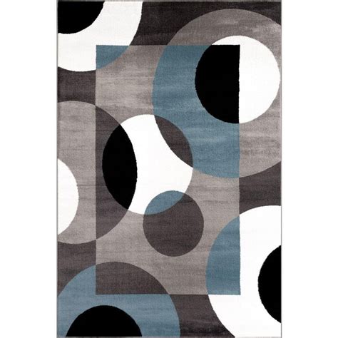 World Rug Gallery Modern Circles Blue 7 Ft 10 In X 10 Ft 2 In