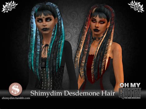 The Sims Resource Oh My Goth Desdemone Hairstyle