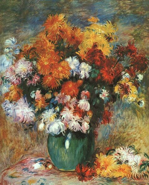 Painting By Renoir Vase Of Chrysanthemums