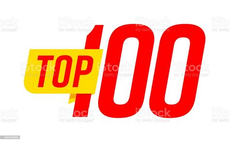Top 100 Best Hundred Rating List Isolated On White Stock Illustration