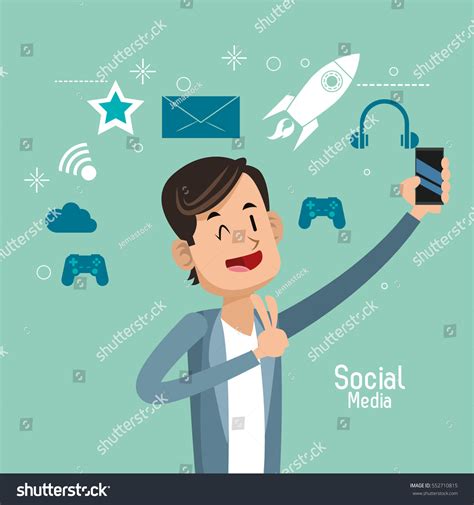 Man Hand Cellphone Social Media Stock Vector Royalty Free 552710815