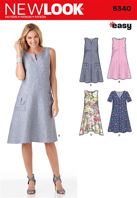 New Look Pattern Nl6340 Misses Dress Easy Uk Sewing Supplies