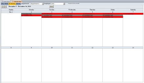 Employee Time Off Calendar Template Excel Templates
