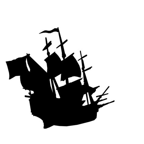 Pirate Ship Silhouette Vector At Vectorified Com Collection Of Pirate Ship Silhouette Vector