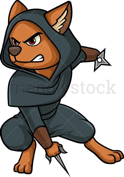 Ninja Dog Cartoon Clipart Vector Friendlystock