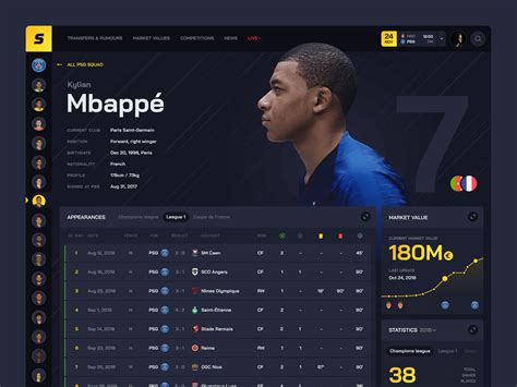 Sport Transfers Player Profile By Anton Yefimenko For Flatstudio On