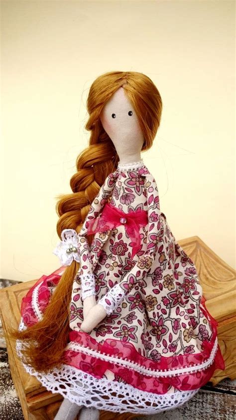 Tilda Doll Audrey Fabric Redhead Doll Handmade Textile Doll Amber Cloth