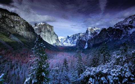 Download Wallpapers Yosemite Valley 4k Winter American Landmarks