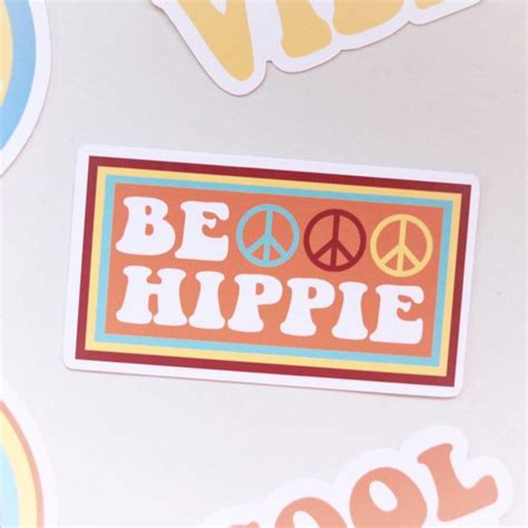 Be Hippie Vinyl Sticker Decal Orange Hippie Hippy Etsy