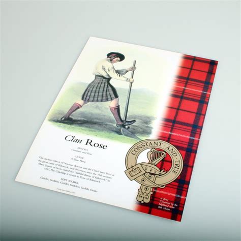 Beautifully Produced Full Colour Poster Featuring Your Clan Tartan