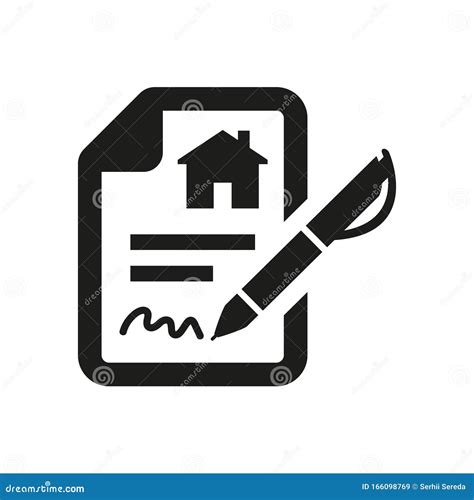 Lease Contract Icon On White Background Stock Illustration
