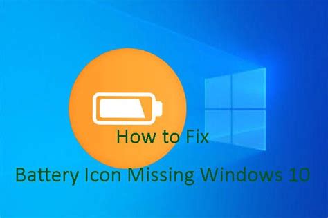 Windows 10 Issues How To Restore The Battery Icon In Taskbar In Wind