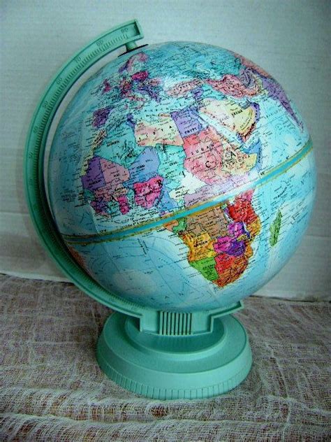 Vintage World Globe Replogle World Scholar Series Aqua Classic 9