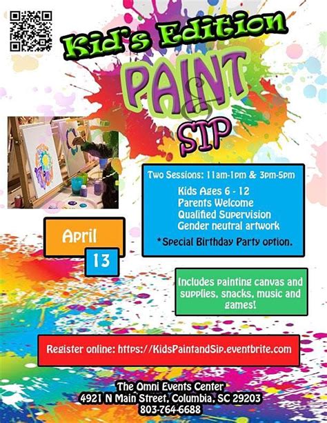 Paint And Sip Kids Edition The Omni Events Center Columbia January 6