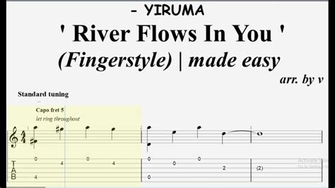 River Flows In You - Fingerstyle Guitar Tab | made easy | Yiruma - YouTube