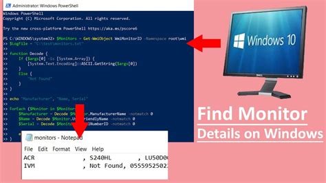How To Find The Monitor Model And Serial Number Windows 10 Youtube