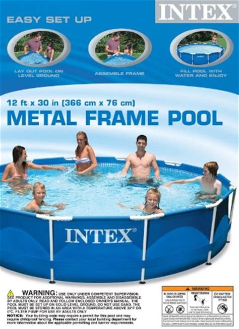 Intex 12′ X 30″ Metal Frame Set Swimming Pool W 530 Gph