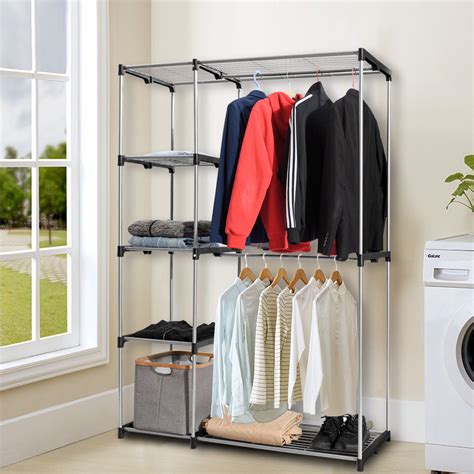 Gymax Closet Organizer Garment Rack Portable Clothes Hanger Storage